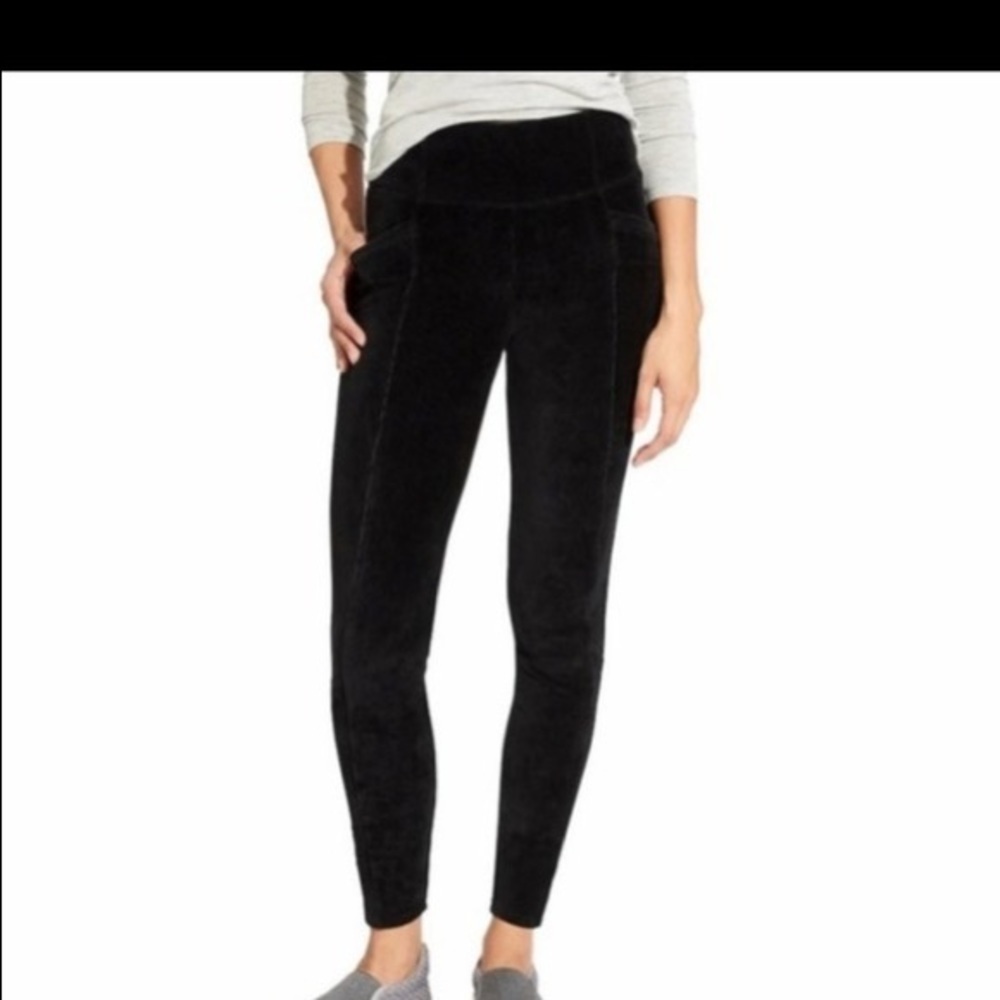 𝅺ATHLETA Cord Metro Legging High Rise Velvet Black XXS